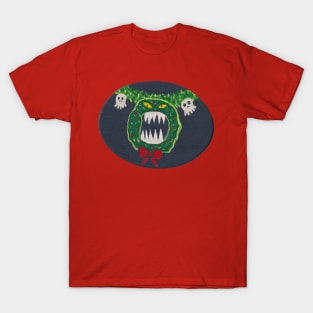 Man-eating Christmas Wreath T-Shirt